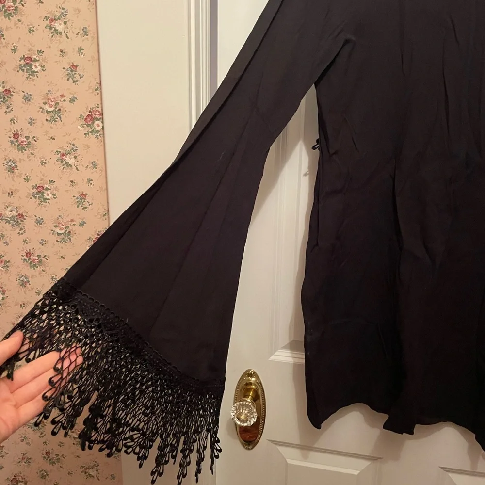 For love and lemon Roosevelt mini dress with embellished bell sleeves - Picture 4 of 10